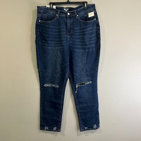 NWT BP Dark Wash Denim Jeans with Distressed Knees (16W) - Picture 2 of 8